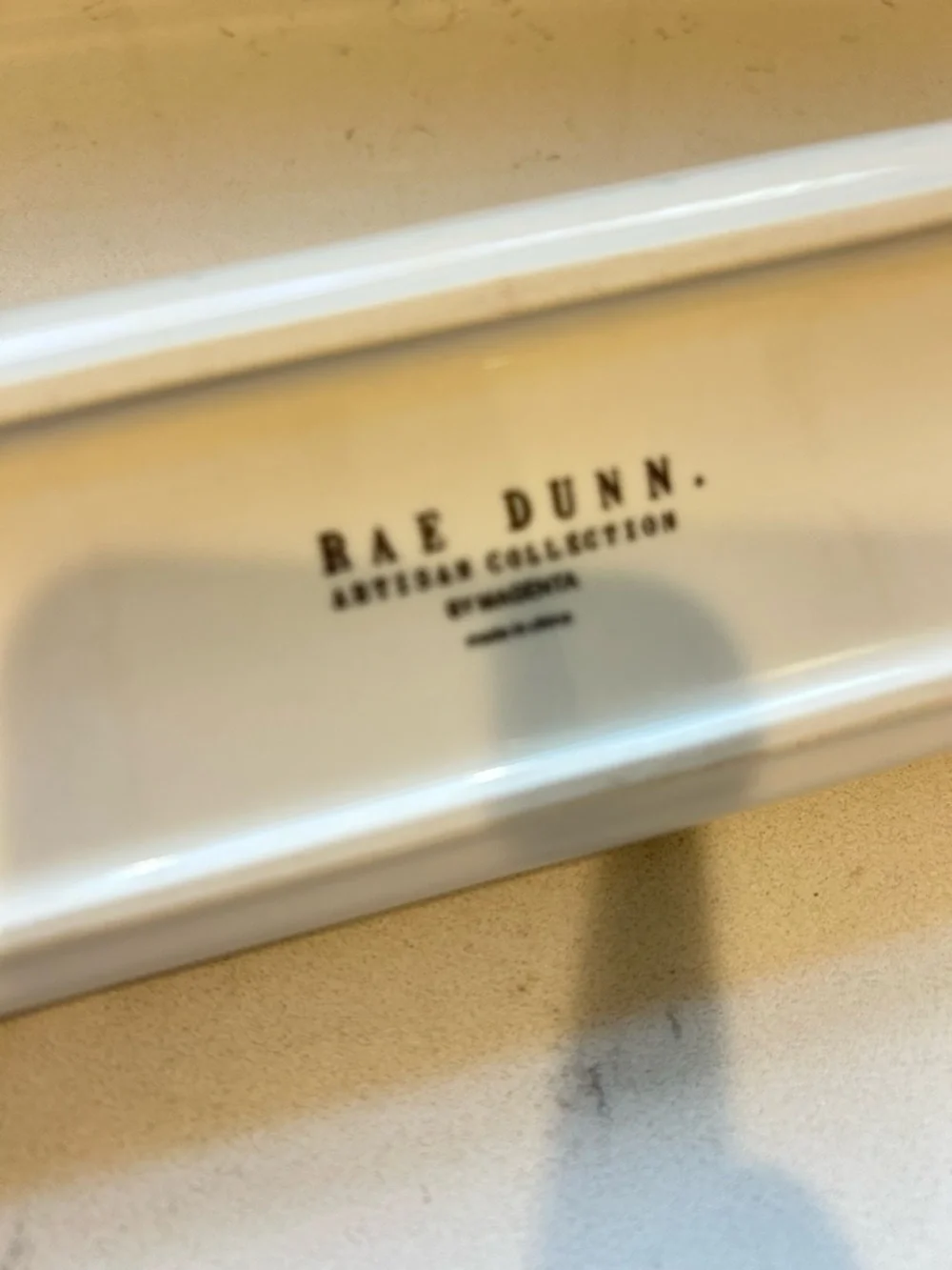 Rae Dunn White Ceramic Trinket Tray with 'Make Today Count'